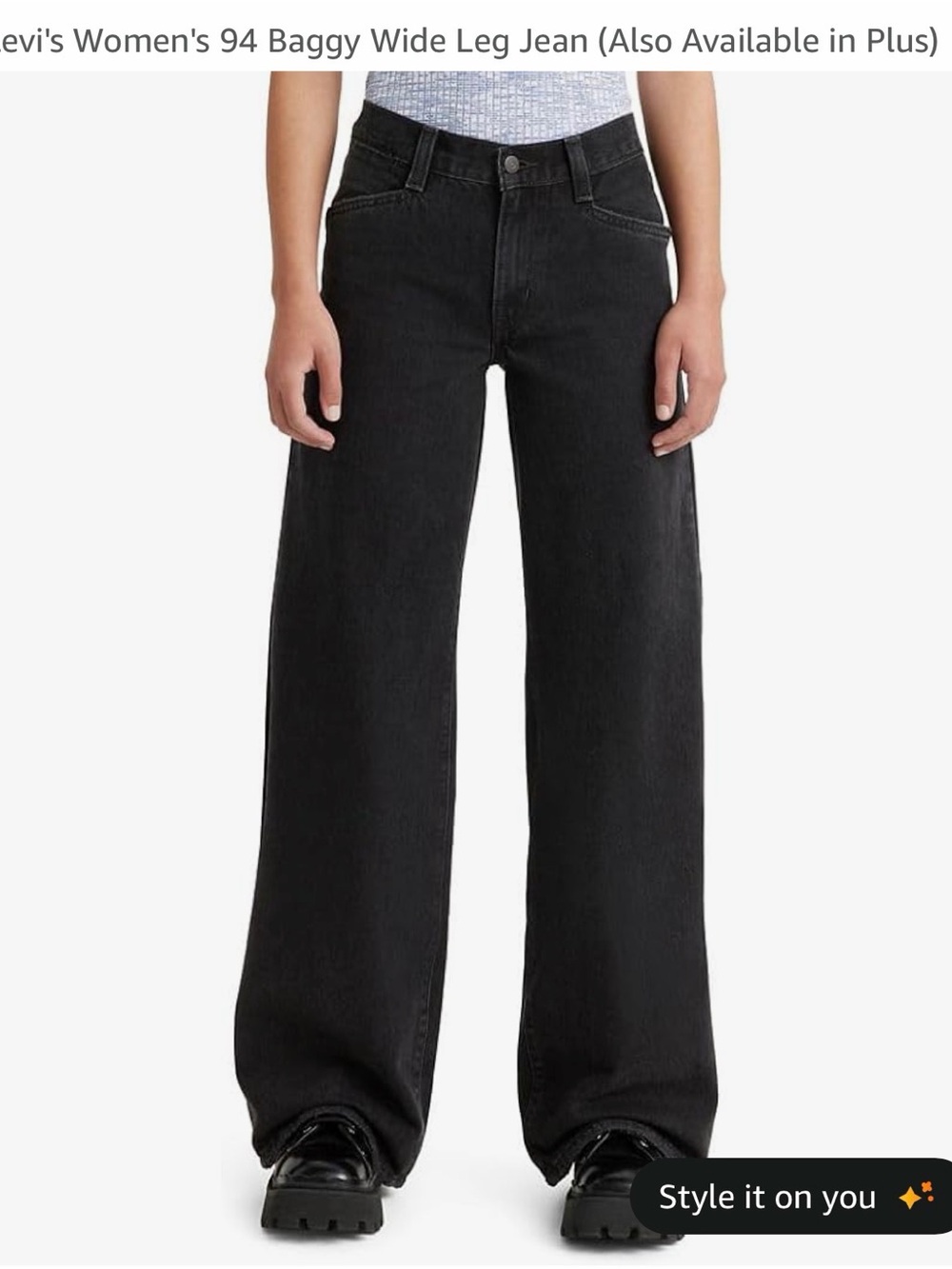 Levi's Black Wide Leg Baggy Jeans